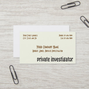 Detektivkarte für Privatdetektoren Visitenkarte
