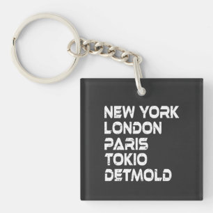 Detmold NY London Tokio Paris Anhänger Schlüsselanhänger