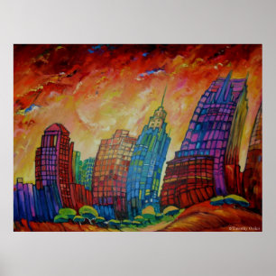 Detroit auf den Felsen I - Leinwand-Druck Poster
