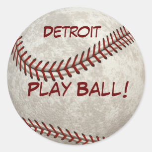 Detroit-Baseball "Spiel-Ball!" Amerikanische Runder Aufkleber