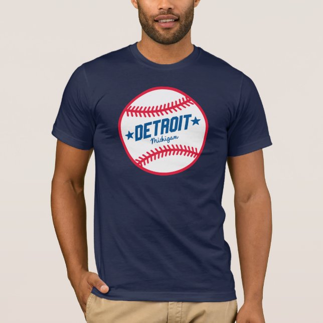 Detroit-Baseball T-Shirt (Vorderseite)
