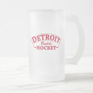Detroit Builds Hockey Mattiert Glass Tasse