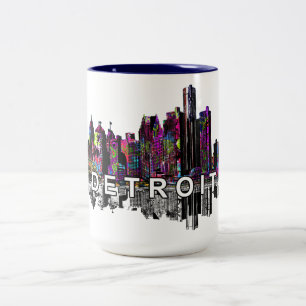 Detroit City Graffiti Zweifarbige Tasse