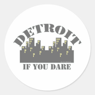 Detroit Dare Runder Aufkleber