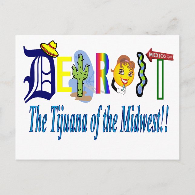 Detroit - Das Tijuana im Mittleren Westen Postkarte (Vorderseite)