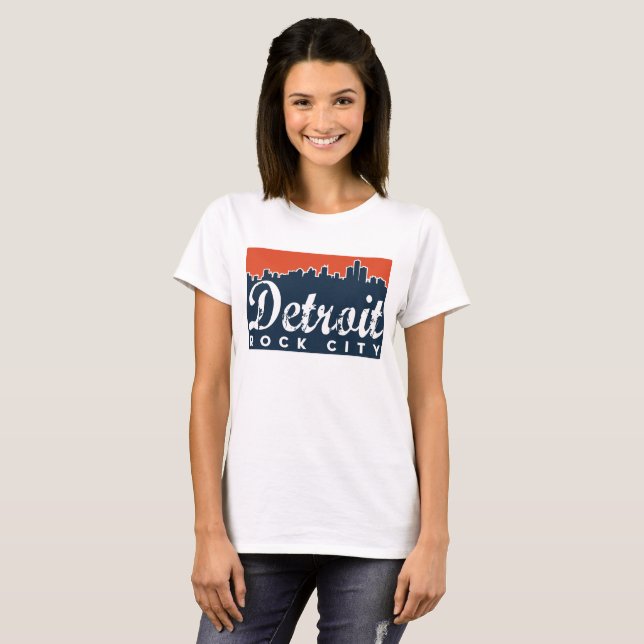 Detroit-Felsen-Stadt T-Shirt (Vorne ganz)