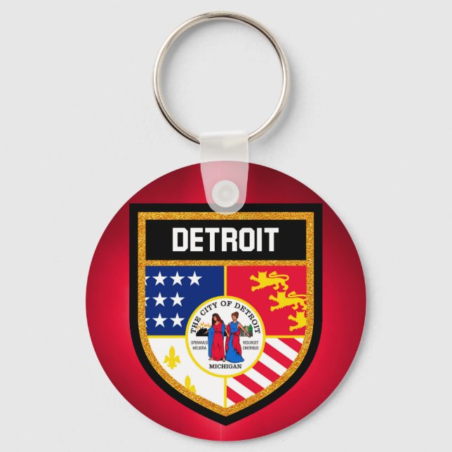 Detroit-Flagge Schlüsselanhänger (Vorderseite)