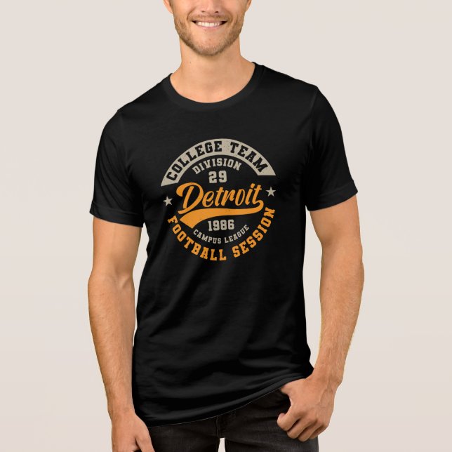 Detroit Football Legacy: Abteilung 29 Tri-Blend Shirt (Vorderseite)