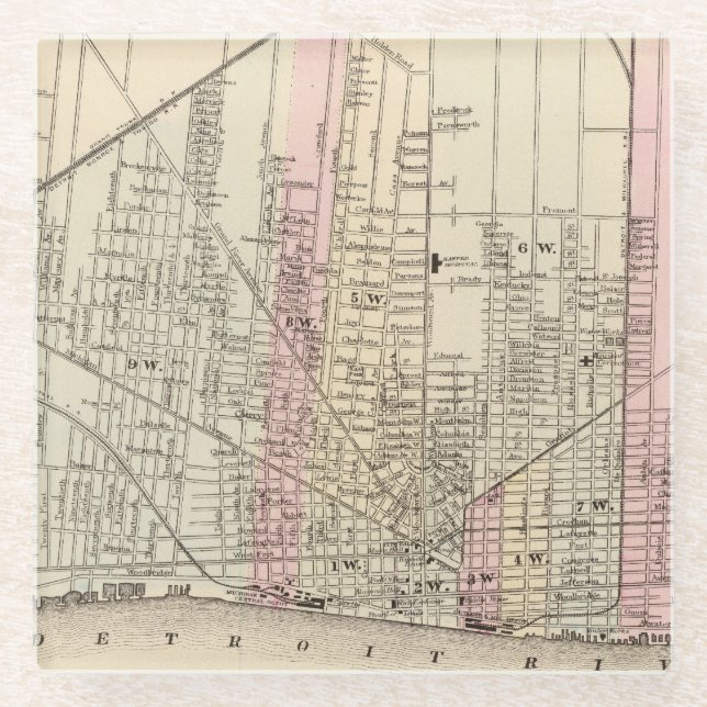 Detroit Glasuntersetzer (Vorderseite)