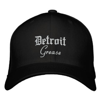 Detroit Grease Flex Fit Wool Baseball Cap Black Bestickte Kappe
