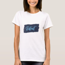 Detroit Handgeschriebene blaue Typografie