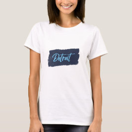 Detroit Handgeschriebene blaue Typografie T-Shirt