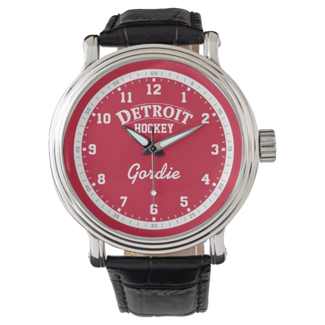 Detroit Hockey 12 Stunden Uhr (Vorderseite)