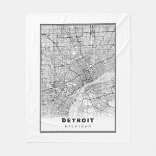 Detroit-Karte Fleecedecke