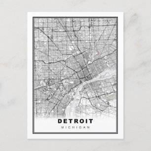 Detroit-Karte Postkarte