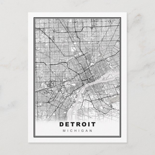Detroit-Karte Postkarte (Vorderseite)
