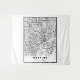 Detroit-Karte Wandteppich