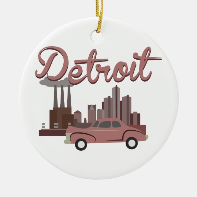 Detroit Keramik Ornament (Vorne)