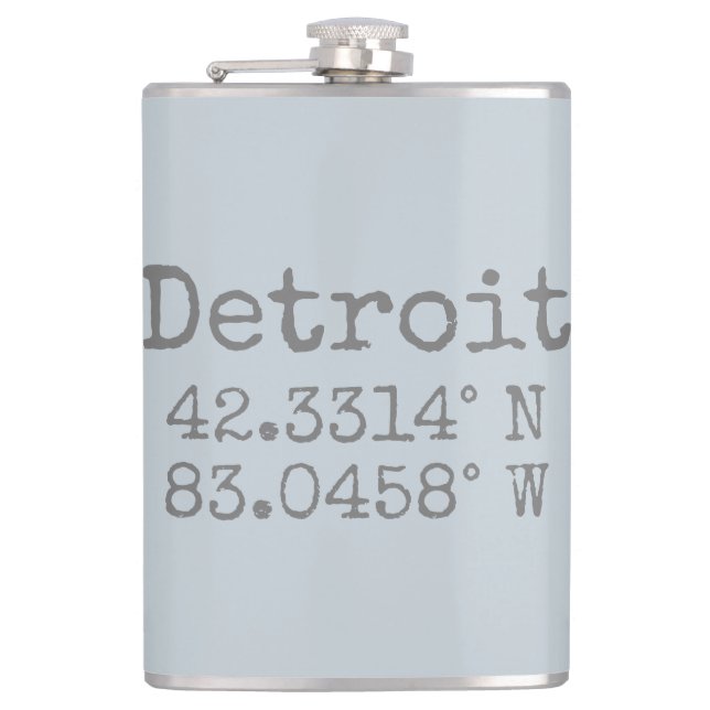 Detroit Latitude Longitude Flachmann (Vorderseite)