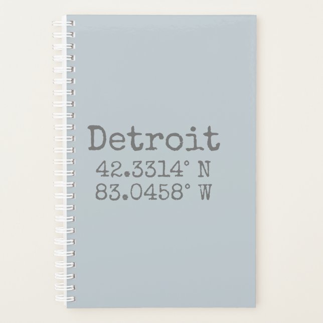 Detroit Latitude Longitude Planer (Vorderseite)