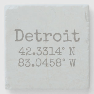 Detroit Latitude Longitude Steinuntersetzer