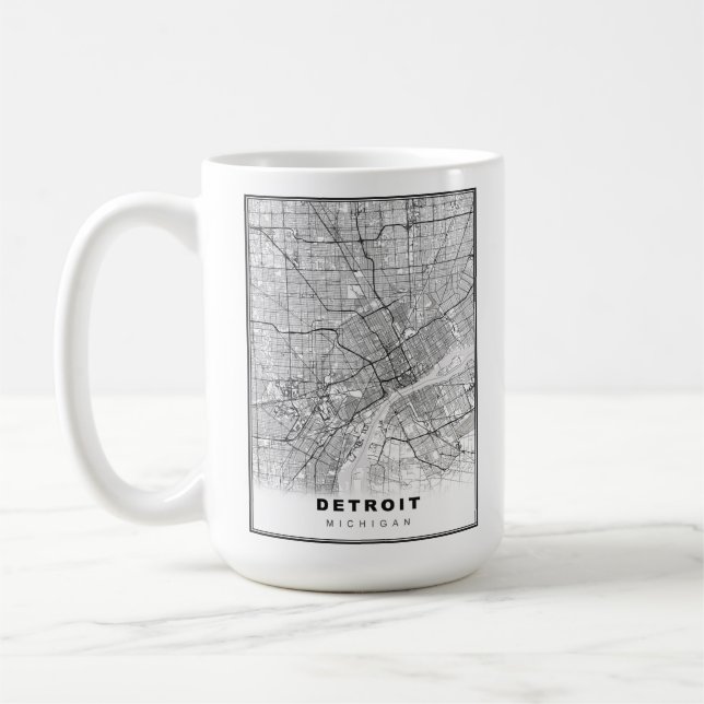 Detroit Map Kaffeetasse (Links)