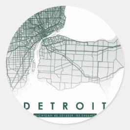 Detroit Map Stickers