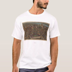 Detroit, MI - Luftbriggs-Baseball-Stadion T-Shirt