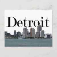 Detroit MI Skyline mit Detroit im Himmel