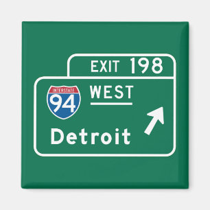 Detroit, MI-Verkehrsschild Magnet