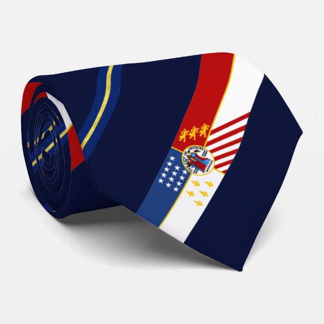Detroit (Michigan) city flag Neck Tie Krawatte (Gerollt)