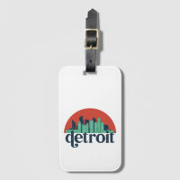 Detroit Michigan City Skyline Retro Stadtbild