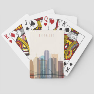 Detroit, Michigan   City Skyline Spielkarten