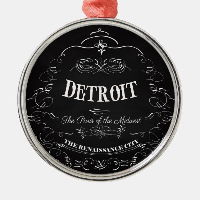Detroit Michigan - das Paris des Mittelwestens Silbernes Ornament (Vorne)