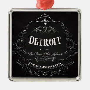 Detroit Michigan - das Paris des Mittelwestens Silbernes Ornament