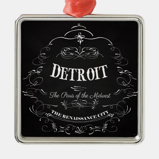Detroit Michigan - das Paris des Mittelwestens Silbernes Ornament (Vorne)