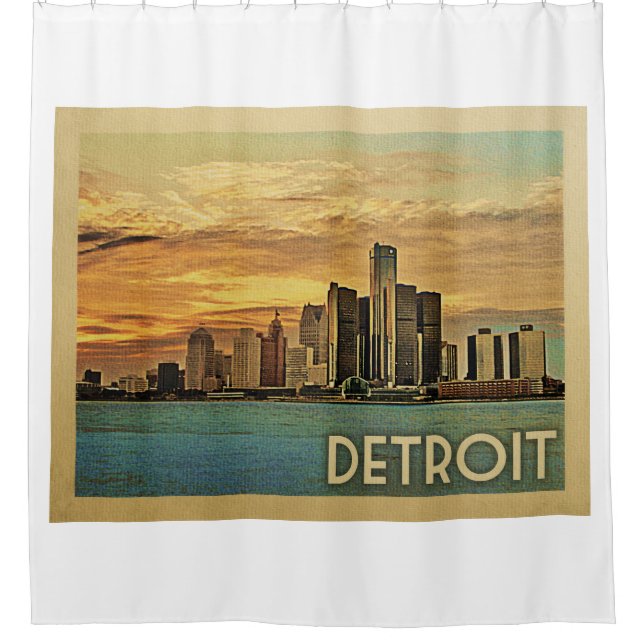 Detroit Michigan Duschvorhang (Vorderseite)