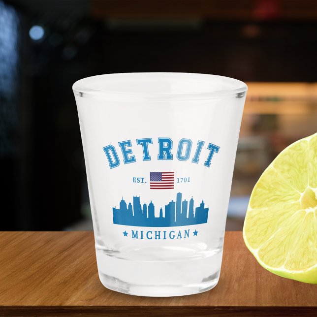 Detroit Michigan Est. 1701 Vintage Schnapsglas (Von Creator hochgeladen)