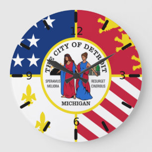 Detroit (Michigan) Flagge Große Uhr