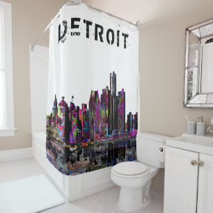 Detroit, Michigan in Graffiti Duschvorhang
