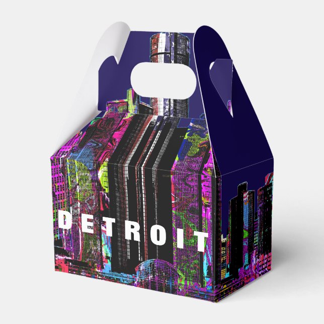 Detroit, Michigan in Graffiti Geschenkschachtel (Vorderseite)