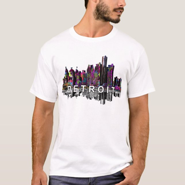 Detroit, Michigan in Graffiti T-Shirt (Vorderseite)