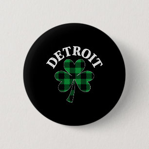 Detroit Michigan Irish Kleeblatt St Patrick's Day Button