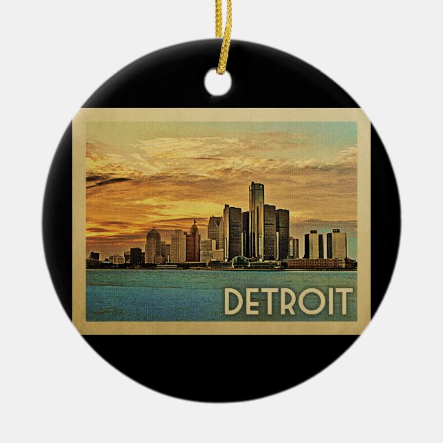 Detroit Michigan Keramik Ornament (Vorne)