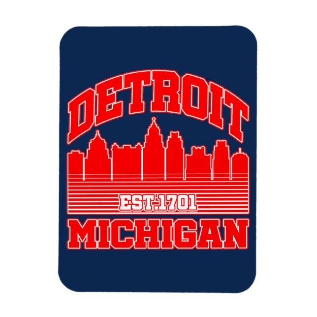 Detroit, Michigan Magnet (Vertikal)