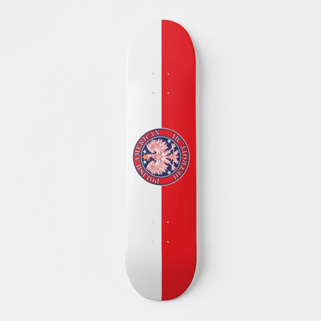 Detroit Michigan Polnischer Adler Skateboard (Vorne)