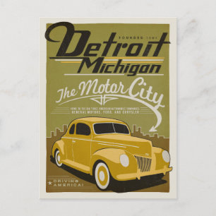 Detroit, Michigan Postkarte