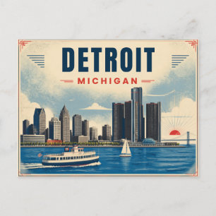 Detroit Michigan Postkarte