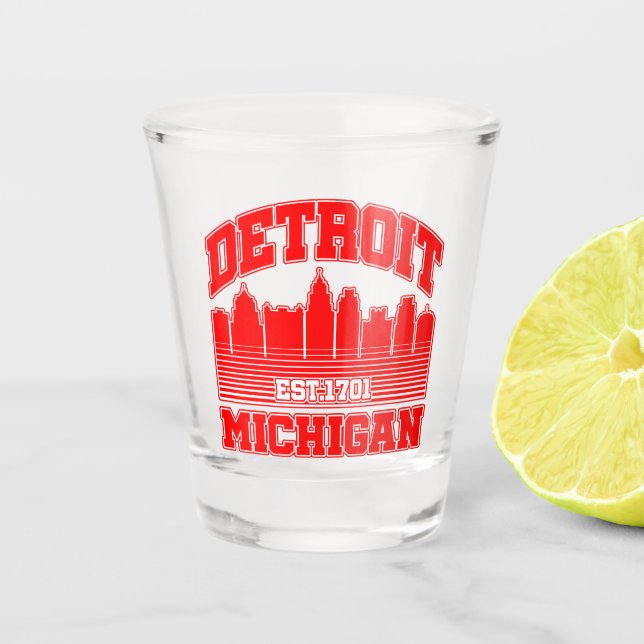 Detroit, Michigan Schnapsglas (Vorderseite)