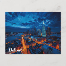 Detroit Michigan Skyline City Art Postkarte